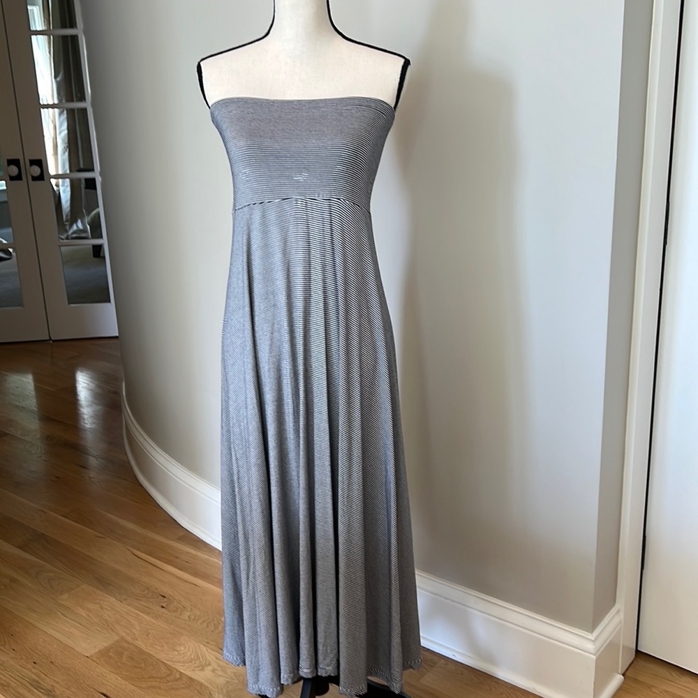 Gap Navy/White Stripe Stretch Roll-top skirt/Crop-top dress Size M Lightweight